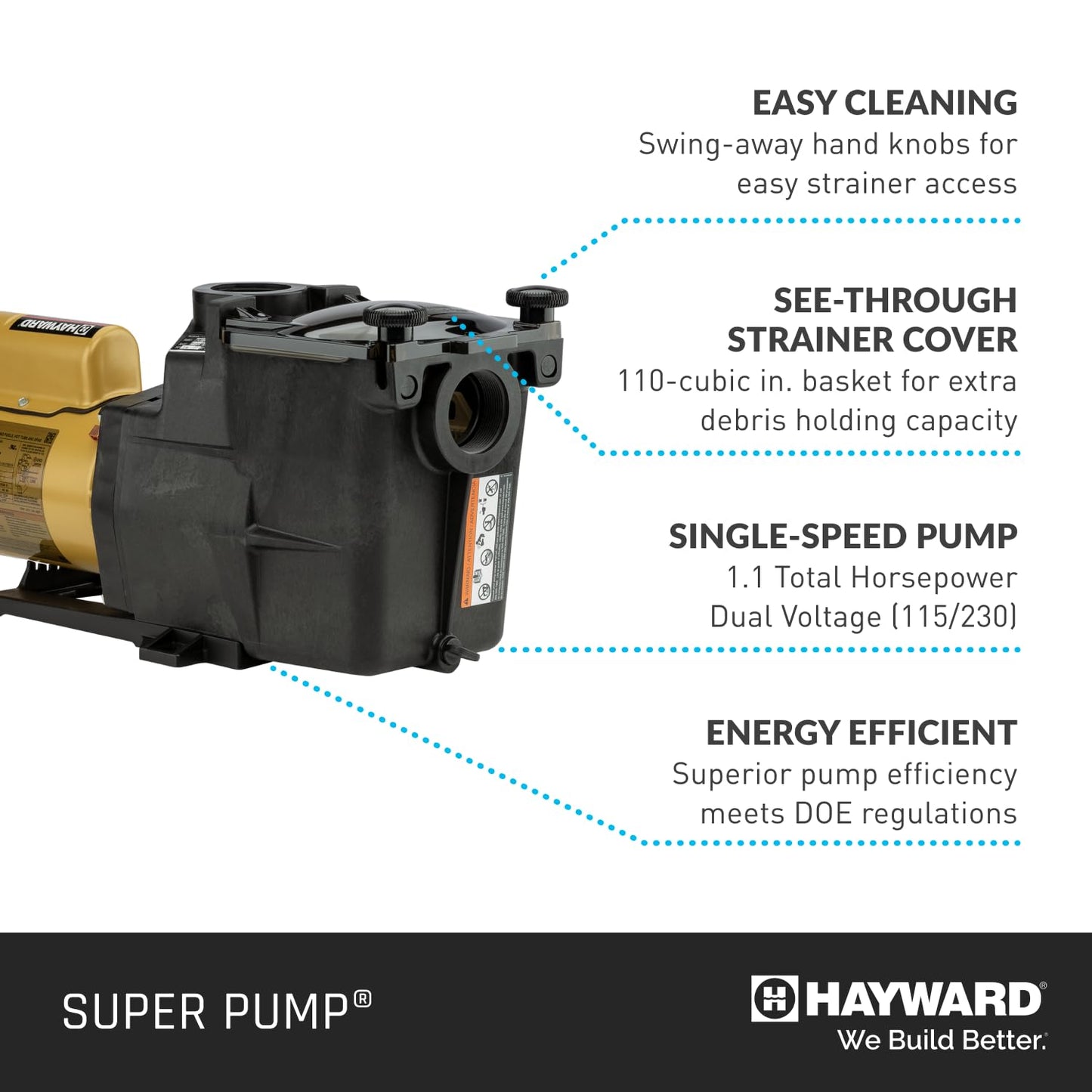 Hayward W3SP2607X10 Super Pump Pool Pump, 1 HP