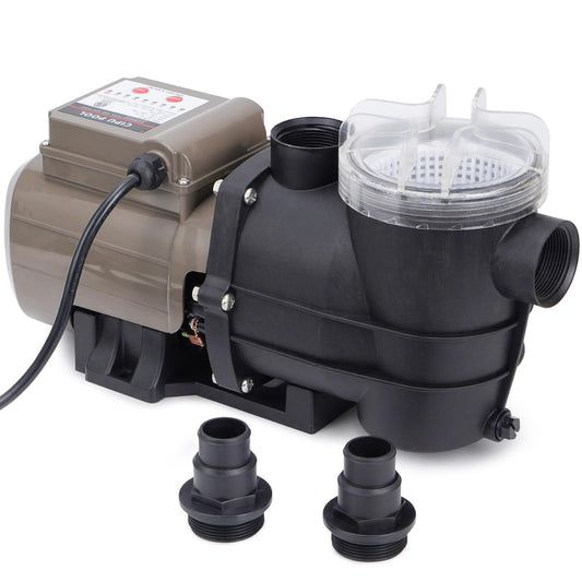 CIPU Pool Pump with Timer 2700GPH 115V Powerful Self Priming Above Ground Swimming Pool Pump 0.35HP with Filter Basket Low Noise for Pools Hot Tub Spa Water Circulation