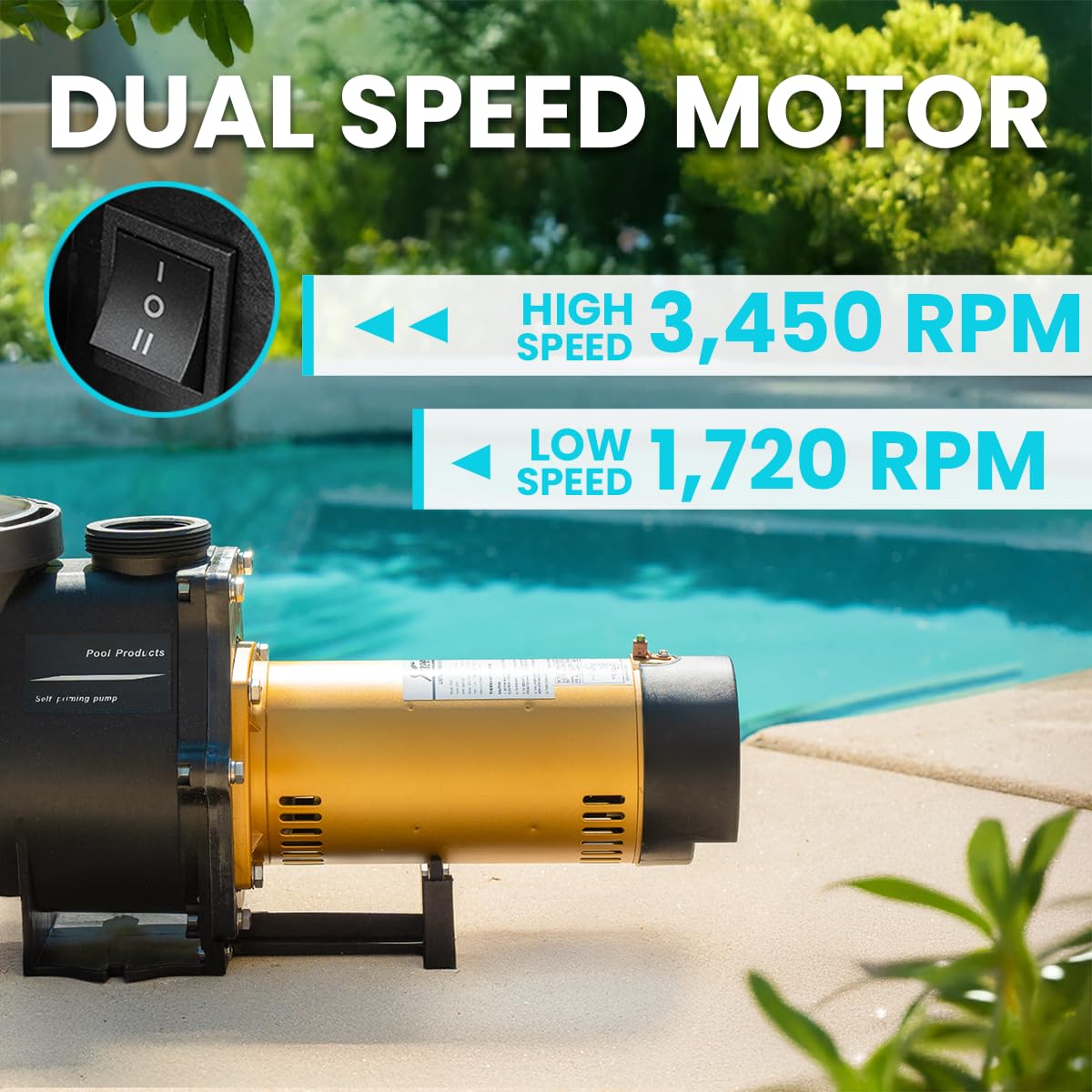 XtremepowerUS 2HP Self Prime In/Above Ground Swimming Pool Pump 2" NPT Fitting ETL