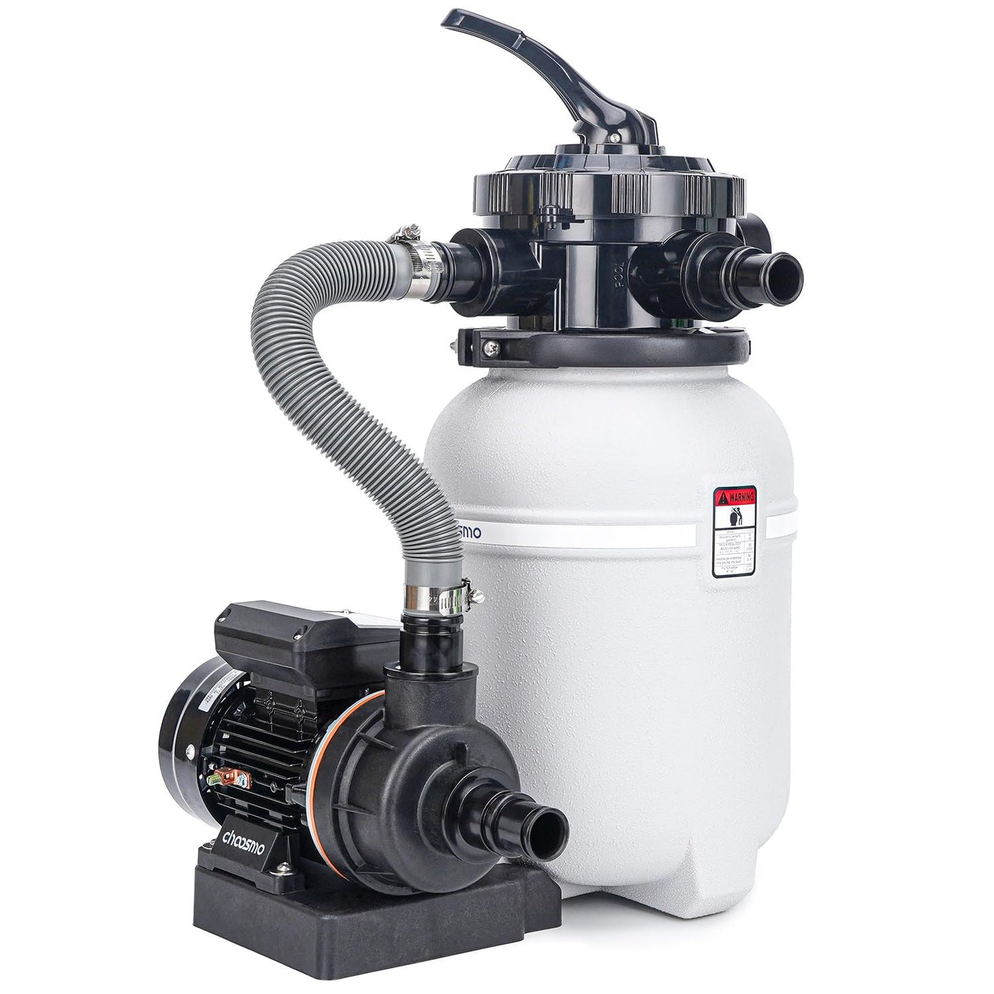 choosmo 10" Sand Filter System for Above Ground Pools with Six Way Valve and 2220GPH Pool Pump Easy to Use for Water Circulation