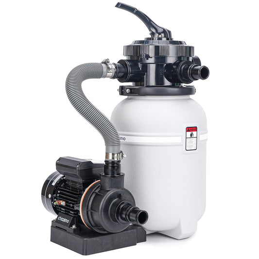 choosmo 10" Sand Filter System for Above Ground Pools with Six Way Valve and 2220GPH Pool Pump Easy to Use for Water Circulation