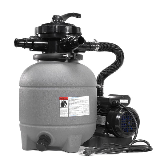 XtremepowerUS 12" Sand Filter Above Ground Pools Sand Filter Pump 7-Way Pool Pump 10,000GAL Filter Media Set