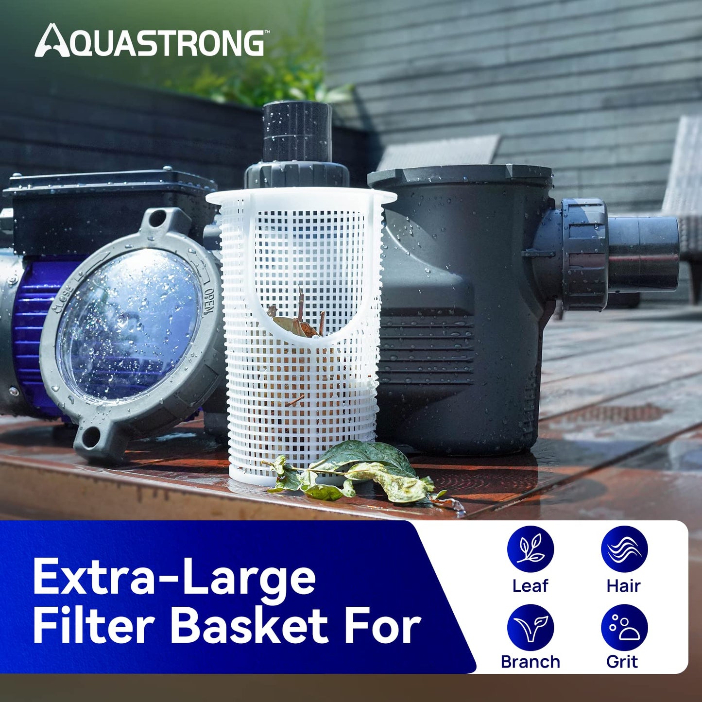 AQUASTRONG In/Above Ground Pool Pump, High Flow (Dual Speed, 2HP, 5186 GPH, 115V)