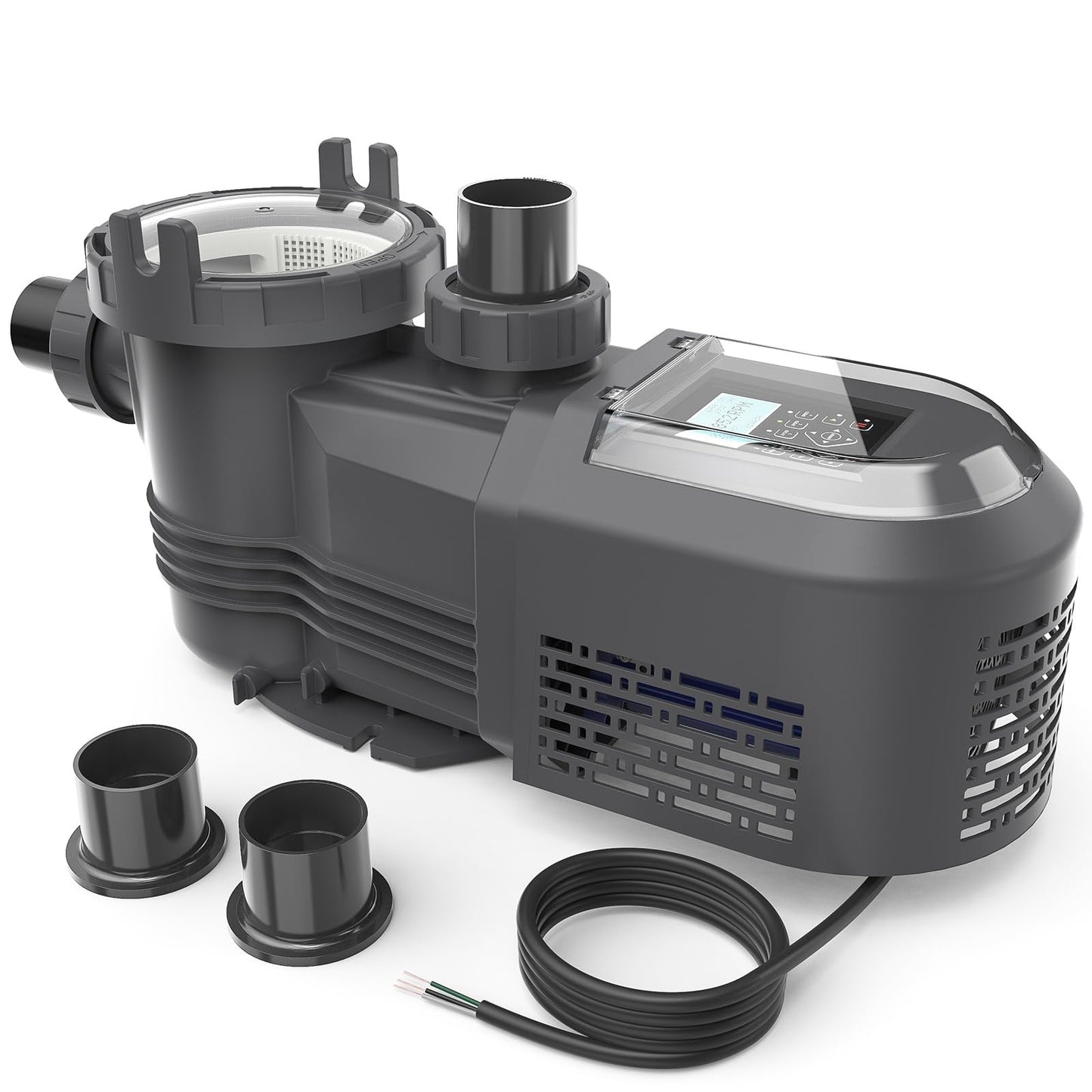 AQUASTRONG Variable Speed Pool Pump, 2 HP, 220V, 10566GPH, In/Above Pool Pump, Energy Efficient, High Flow, Powerful Self Primming Swimming Pool Pumps with Filter Basket