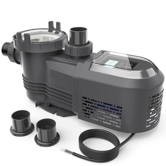 AQUASTRONG Variable Speed Pool Pump, 2 HP, 220V, 10566GPH, In/Above Pool Pump, Energy Efficient, High Flow, Powerful Self Primming Swimming Pool Pumps with Filter Basket