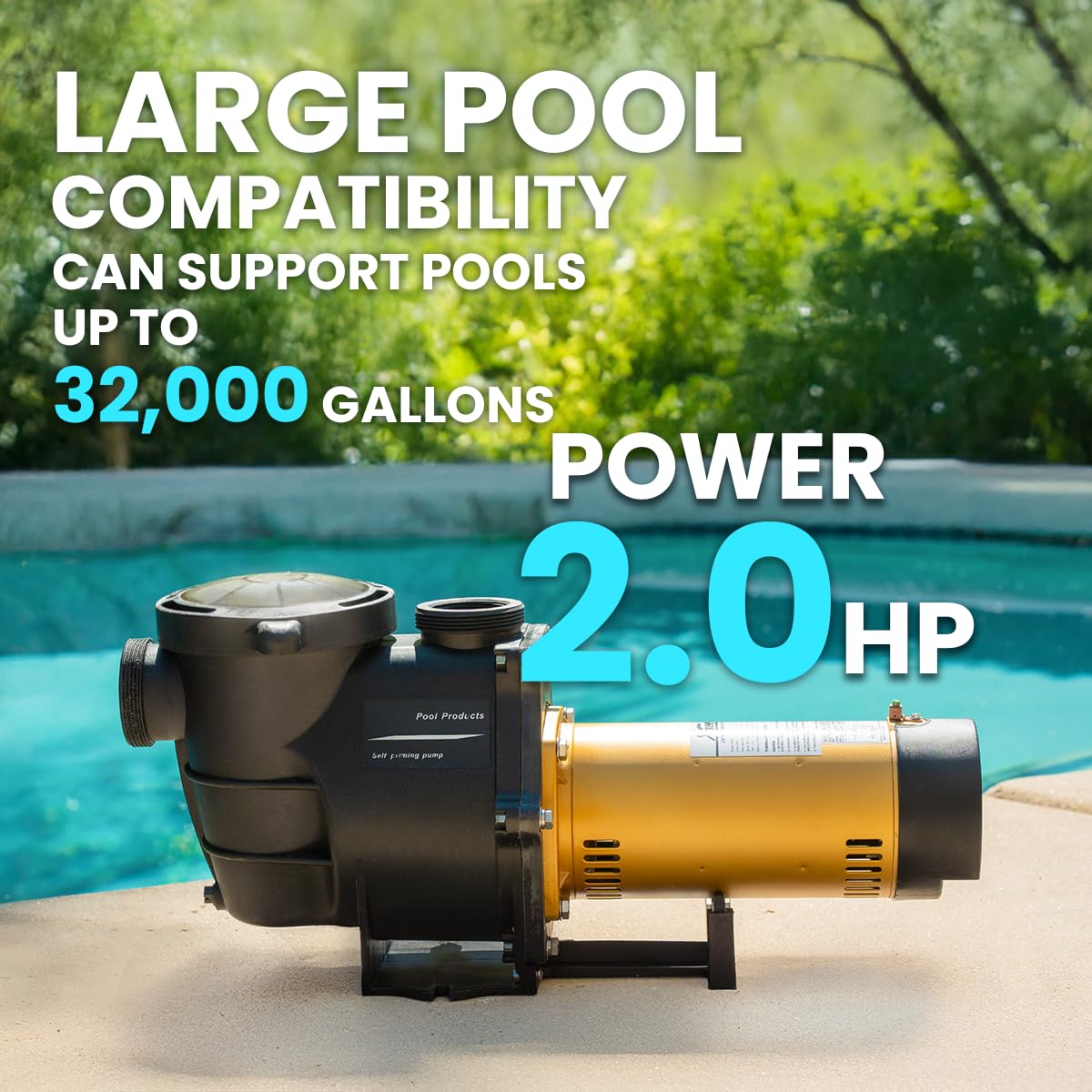 XtremepowerUS 2HP Self Prime In/Above Ground Swimming Pool Pump 2" NPT Fitting ETL
