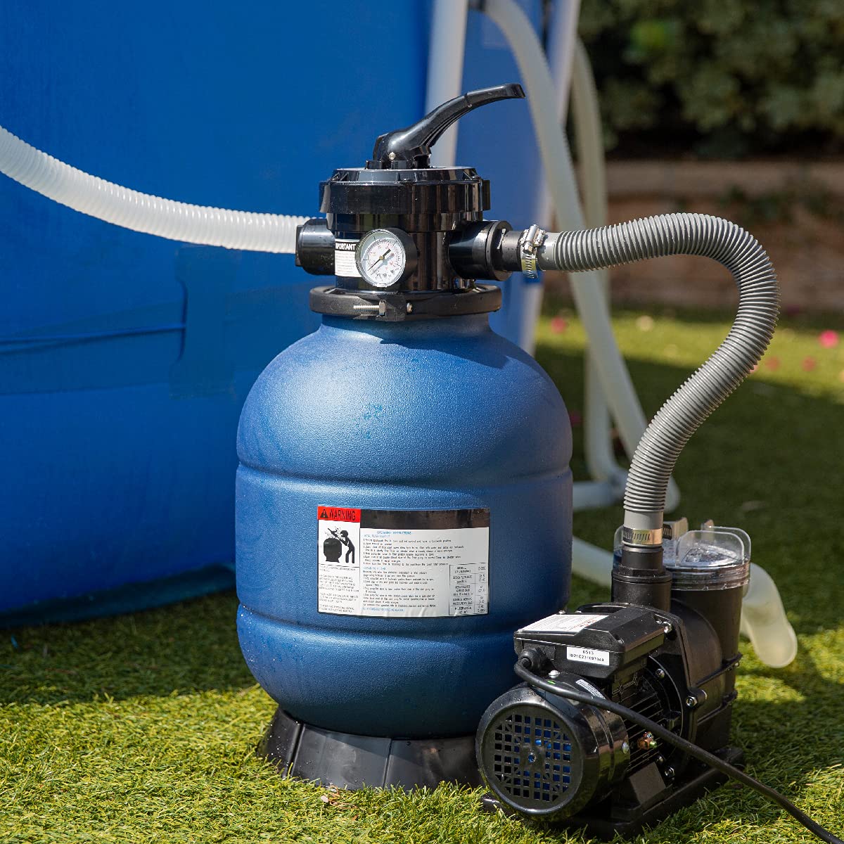 XtremepowerUS 13" Sand Filter Above Ground Pools Pump 2400GPH 4-Way Valve Swimming Pool with Pool Pump 10,000GAL Capacity