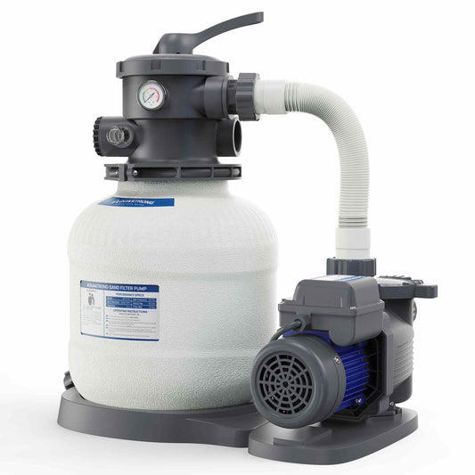 AQUASTRONG Sand Filter Pump for Above Ground Pool with Timer, 2/3 HP Pool Pumps Above Ground 3000 GPH for Pools up to 11000GAL,12in Pool Filter with 6-Way Valve, Improved Circulation and Filtration