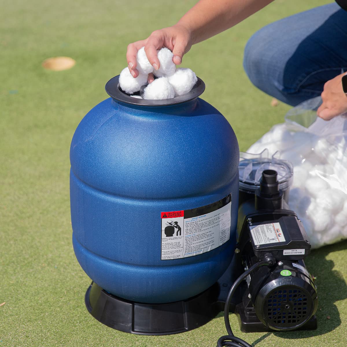 XtremepowerUS 13" Sand Filter Above Ground Pools Pump 2400GPH 4-Way Valve Swimming Pool with Pool Pump 10,000GAL Capacity