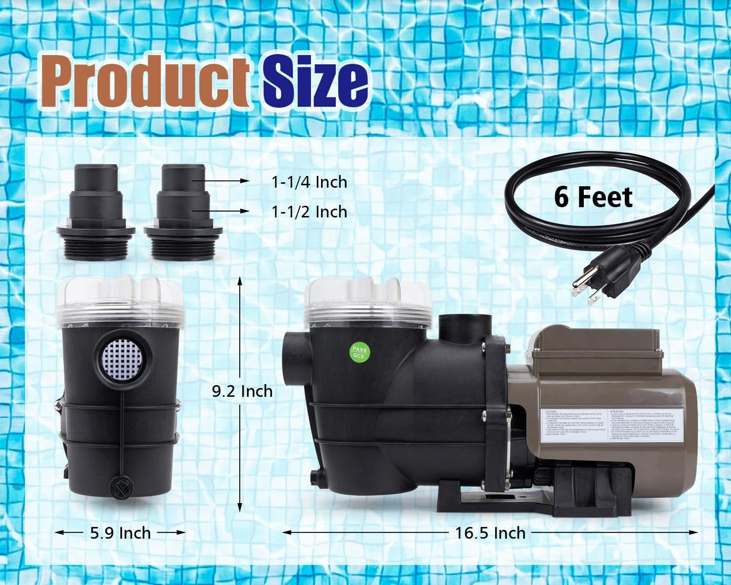 CIPU Pool Pump with Timer 2700GPH 115V Powerful Self Priming Above Ground Swimming Pool Pump 0.35HP with Filter Basket Low Noise for Pools Hot Tub Spa Water Circulation