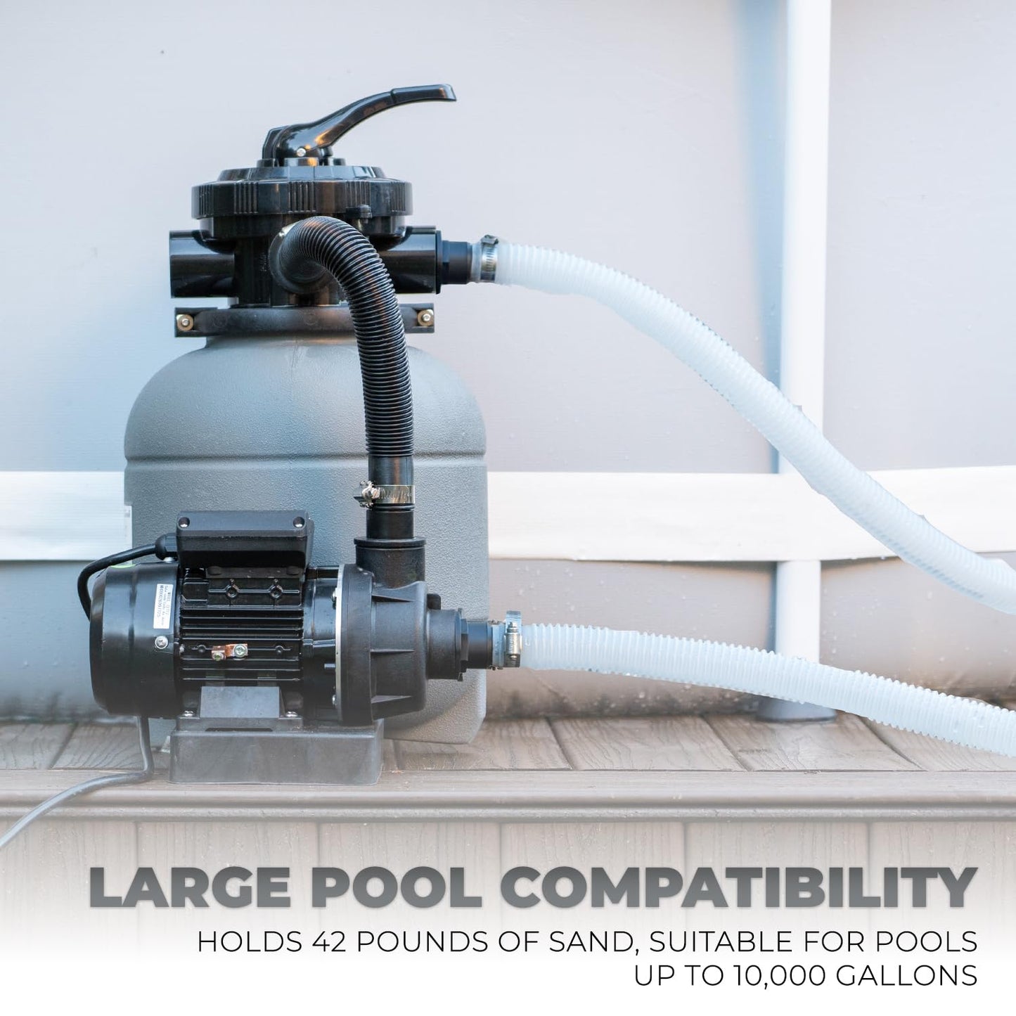 XtremepowerUS 12" Sand Filter Above Ground Pools Sand Filter Pump 7-Way Pool Pump 10,000GAL Filter Media Set