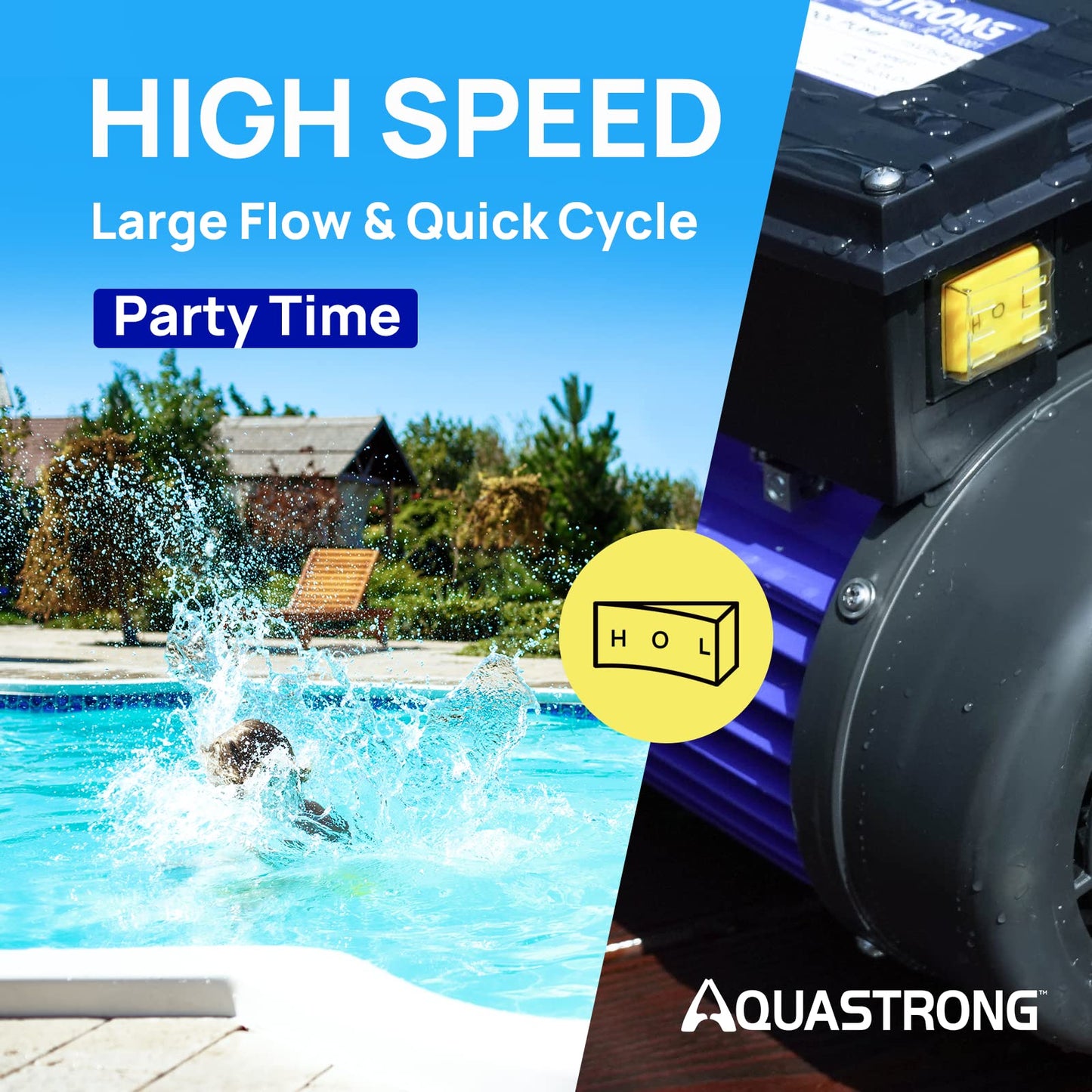 AQUASTRONG In/Above Ground Pool Pump, High Flow (Dual Speed, 2HP, 5186 GPH, 115V)