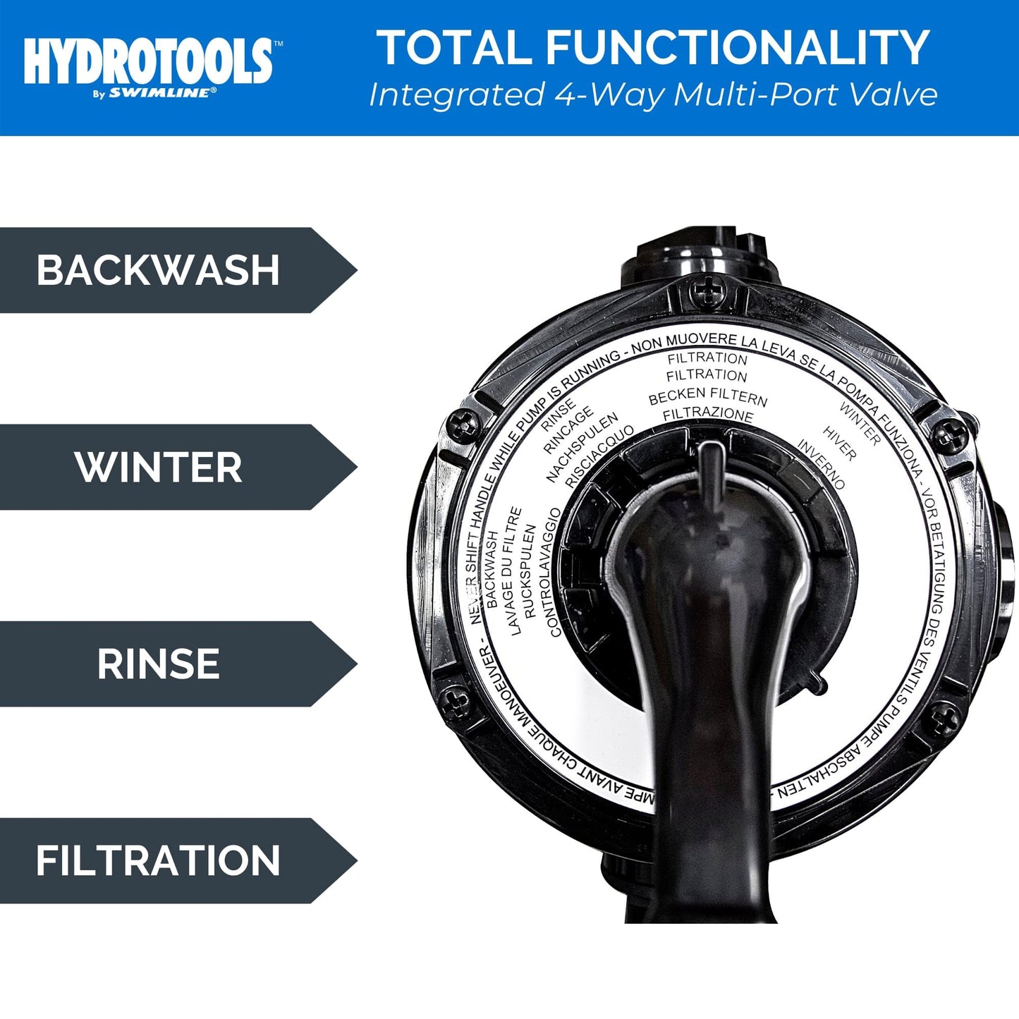 SWIMLINE HYDROTOOLS Pool Sand Filter Pump For Above Ground & Inground Pool | 14 Inch Cleaner System 1/2 HP (0.45 THP) Horsepower 2400 GPH | Pools Up To 10500 Gallons Intex Bestway Compatible 71405