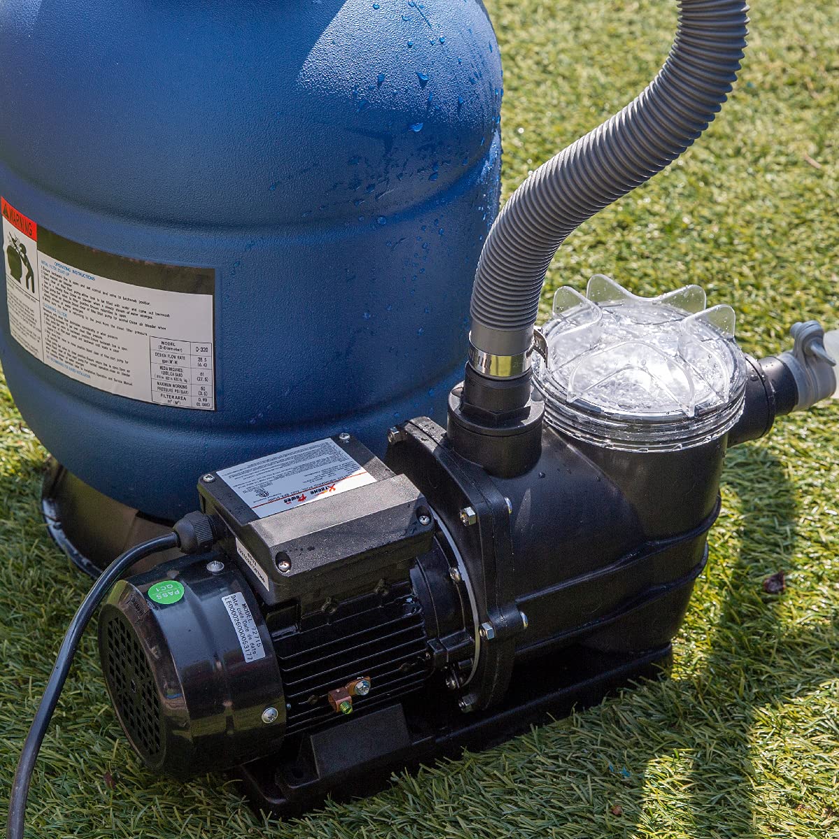 XtremepowerUS 13" Sand Filter Above Ground Pools Pump 2400GPH 4-Way Valve Swimming Pool with Pool Pump 10,000GAL Capacity